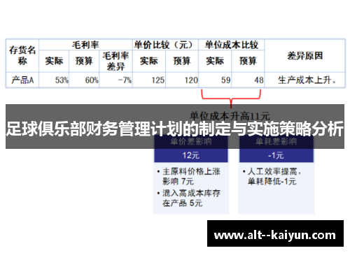 足球俱乐部财务管理计划的制定与实施策略分析